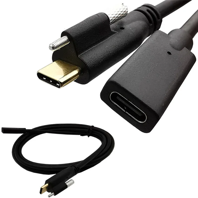 USB 3.1 C타입 수-USB-C 수-암 데이터, 나사 케이블 포함, 0.3m, 0.6m, 1.0m, 2.0m