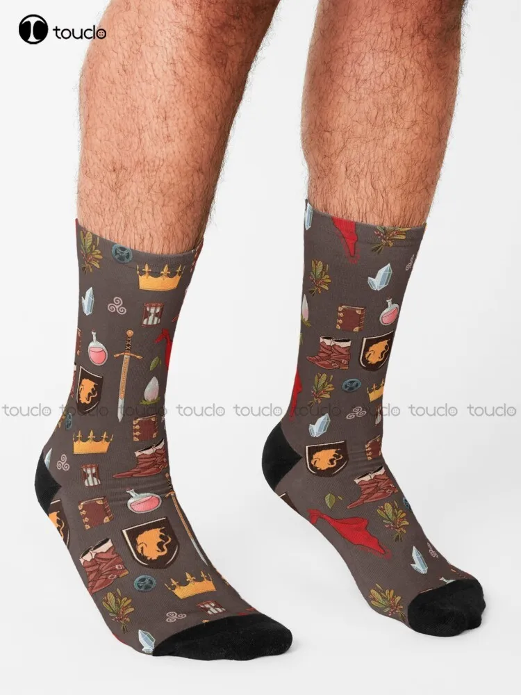 In A Land Of Myth And A Time Of Magic_Merlin Socks Athletic Socks Men Personalized Custom Unisex Adult Teen Youth Socks