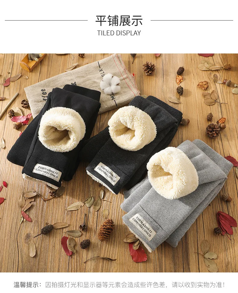 Baby Girls Pants 2023 Winter Plush Warm Thicken Skinny Trousers Children Sports Long Pants Kids Outwear Clothing 3 5 6 7 8 Years