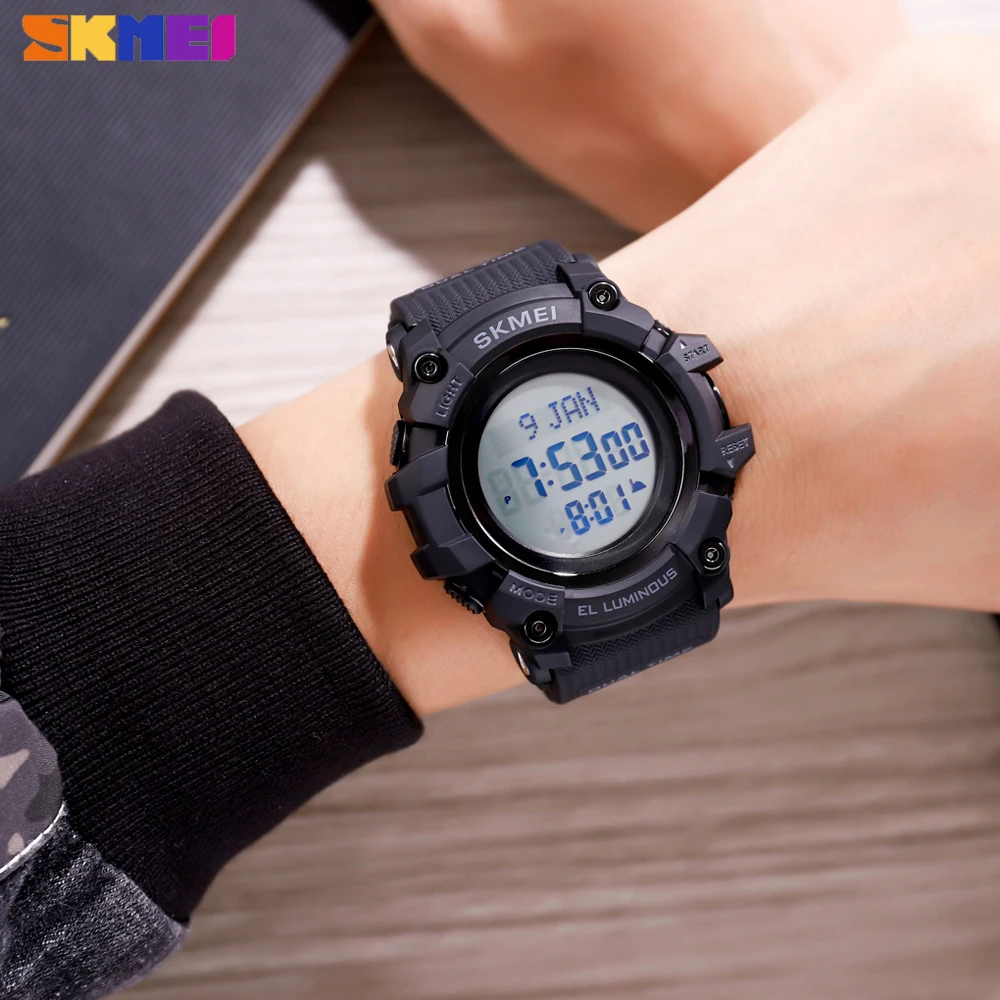 SKMEI Digital Men\'s Watch Outdoor Multifunction Prayer Qibla Compass Wristwatches Electronic Stopwatch Clock Relogio Masculino