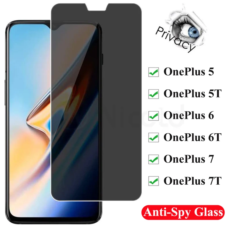 

Privacy Screen Protector For OnePlus 1+ 5 6 7 One Plus Anti Spy Glare Peeping Tempered Glass For OnePlus 1+ 5T 6T 7T Glass Film