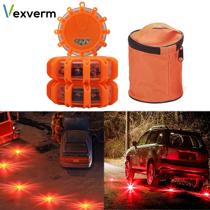 

Roadside Emergency Safety Flares Light Road Magnetic LED Strobe Warning Light Flashlights Rescue Light IP44 Car Beacon Lamps