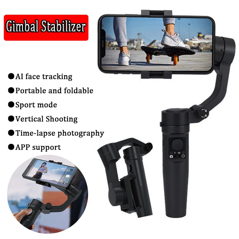 

2021new 3-axis gimbal handheld stabilizer smartphone Bluetooth video shooting and recording For Action Camera phone smart tripod