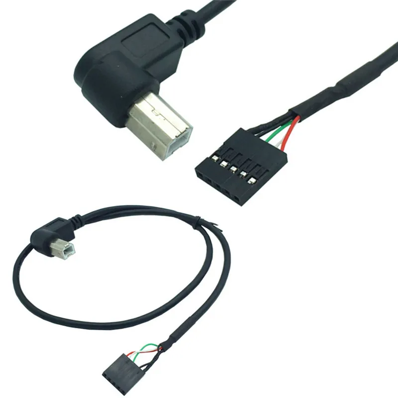 USB 2.0 Type B 90 Degree Right Angle Male to 1x 5Pin Female 2.54 USB Header PCB Motherboard Cable USB 2.0 Type B Cable 0.5m/50cm