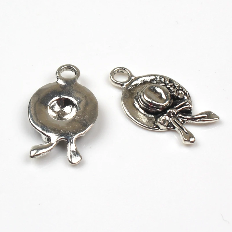 10pcs Charms Lady hat,Sun hat 25*15mm Tibetan Silver Plated Pendants Antique Jewelry Making DIY Handmade Craft