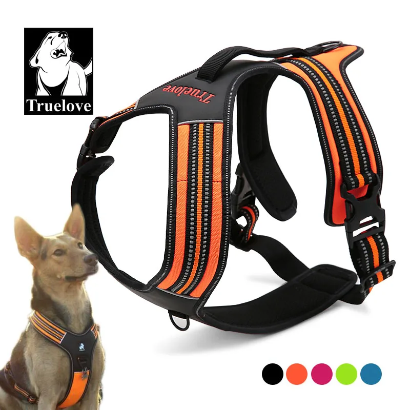 Truelove Sport Nylon Reflective No Pull Dog Harness Outdoor Adventure Pet Vest With Handle XS To XL 5 Colors In Stock Factory