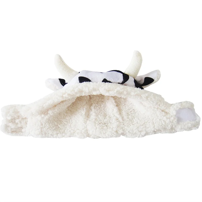Winter Warm Pet Dog Cow Pattern Hat Dogs For Small Medium Dog Cotton Windproof Accessories Chihuahua