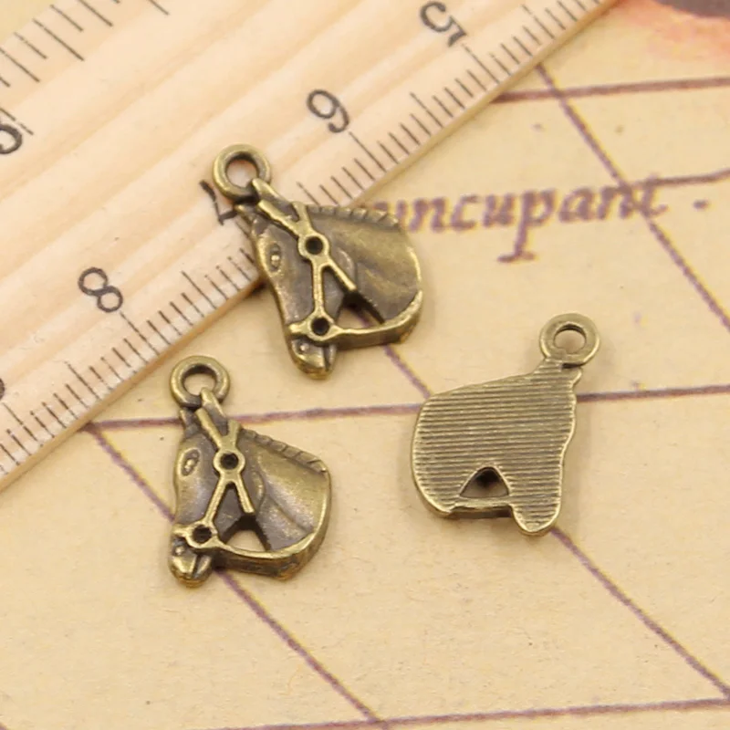 20pcs Charms Horse Head 17x13mm Tibetan Bronze Silver Color Pendants Antique Jewelry Making DIY Handmade Craft