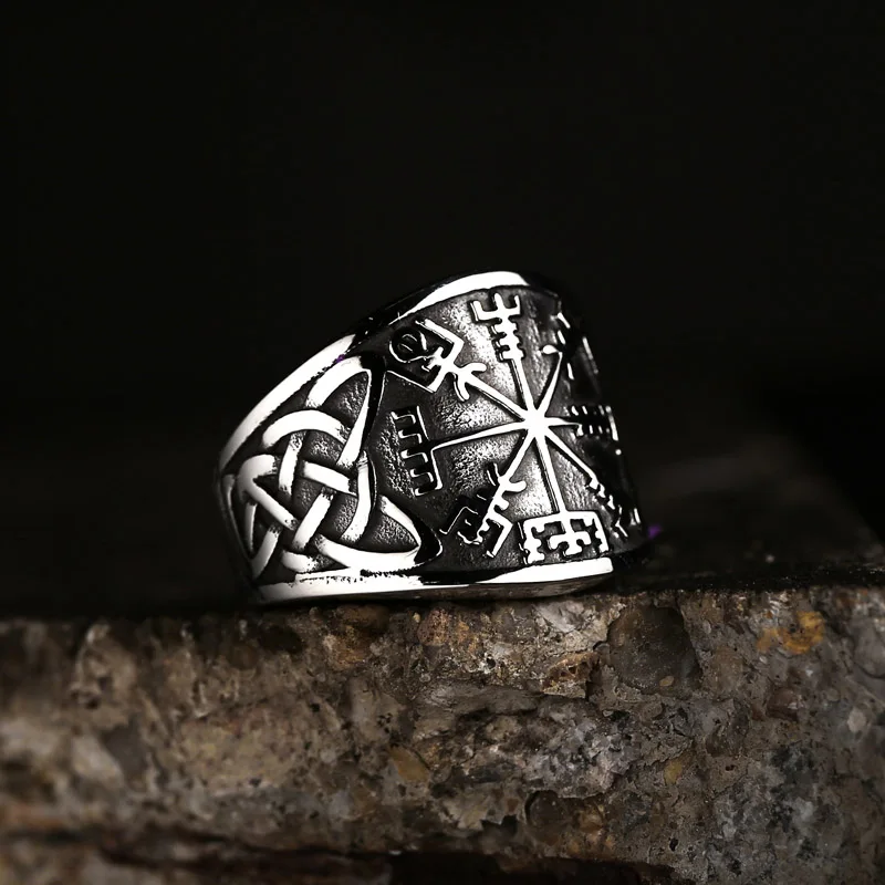 Beier 2022 New Design Viking Celtic Knot Rings for Men Retro Compass Runic Biker Jewelry Drop shipping Gift