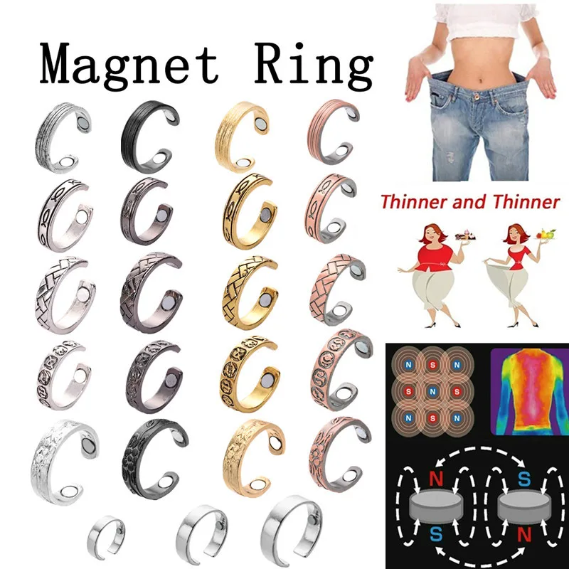 Fashion New Magnetic Slimming Ring Weight Loss Care Fitness Adjustable Lose Weight Fat Burning Fashion Opening Design Jewelry