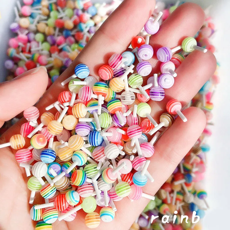 5Pcs Nette Lutscher Charms Acryl Nägel 12x6mm für 3D Designs Dekoration Studs Schmuck Maniküre Nail art