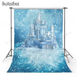 Ice Castle Princess Photography Background Baby Birthday Party Portrait Decor Winter Snow Freeze Photocall Backdrop Studio Shoot