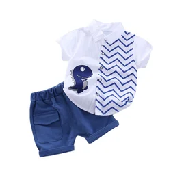 Ensemble chemise et short pour bébé garçon, vêtements décontractés pour enfant en bas âge, survêtements d'été, nouvelle collection, 2 pièces