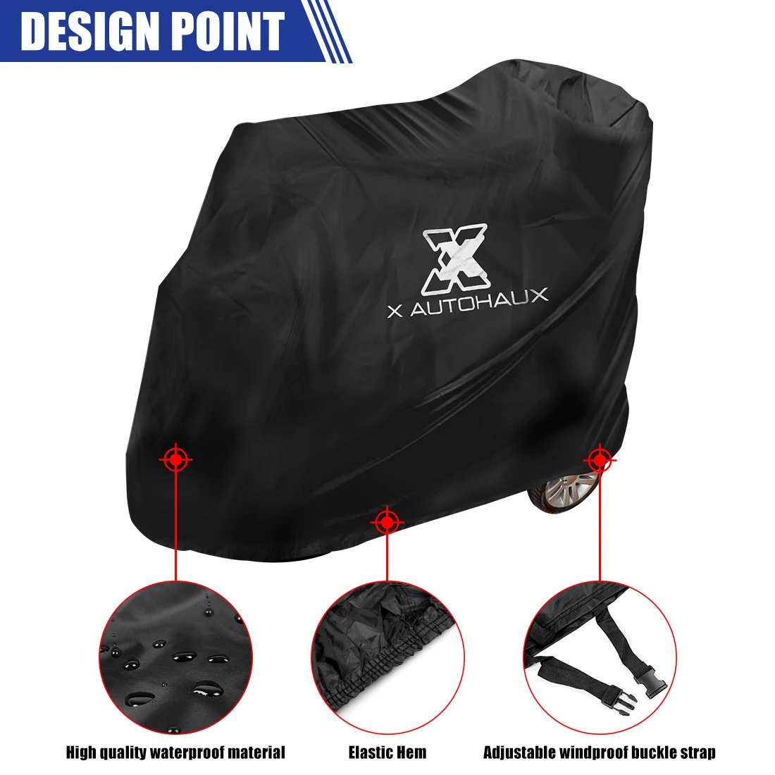 Uxcell Mobility Scooter Cover Waterproof Rain Protection 190T 210D Polyester Protective Wheelchair Motorcycle  Accessories