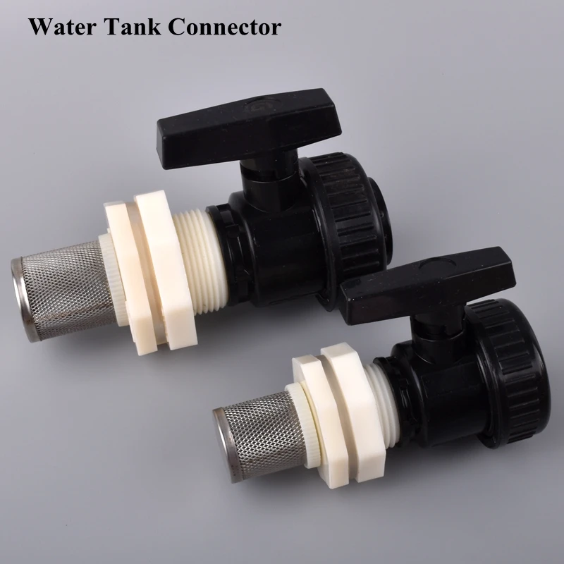 

1/2''~1'' Water Tank Connector Aquarium Fish Tank Drainage Joint Home Garden DIY Irrigation Water Pipe Upvc Ball Valve Connector