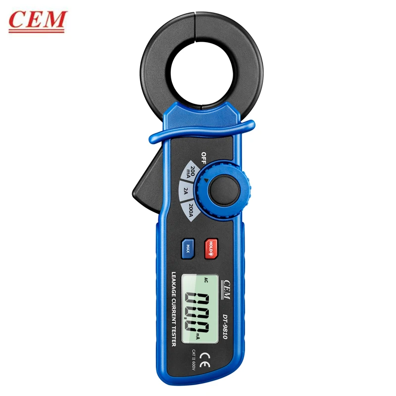 CEM DT-9810 AC Leakage Current Clamp Meter 0.1mA Resolution   Electric Detector Automatic Clamp Meter Digital Display,New.