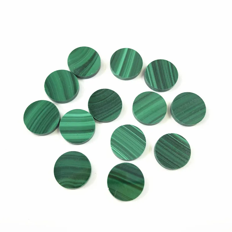 Original10mm Flat Round Cabochon Natural Malachite Onyx Gemstone Beads Circle Disc Jewelry Making Semi Precious Gemstone Beads