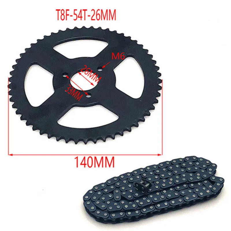 47cc 49cc T8F Chain 136 Links and 38 54 74 Teeth Sprocket For Mini Moto Atv Quad 2 Stroke Engine Parts