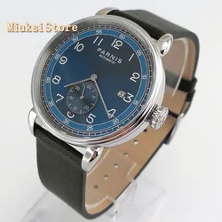 42mm top brand Parnis 2019 new men's mechanical watch silver case date leather seagull 1731 automatic movement mens watch