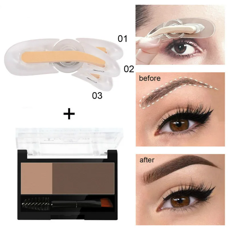 

Adjustable Eyebrow Stamp Waterproof Long Lasting Eyebrow Cream Eye brow Enhancers Smooth Powder Palette Eye brow Pigment