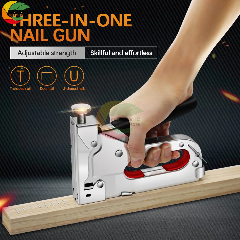 Industrial Grade Manual Nail Gun Three-use Nail Gun Woodworking Nailing Household Nail Gun T-shaped Horse Nails U-shaped Nails