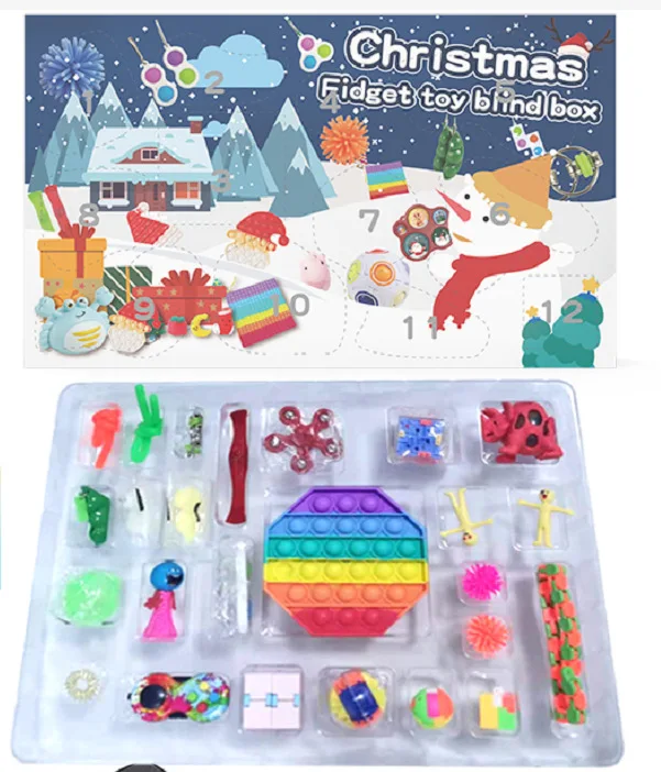 24pcs Fidget Toys Advent Calendar Surprise Christmas Gift Box Anti-stress 2023 Novelty Gifts Advent Calendar Christmas Gifts