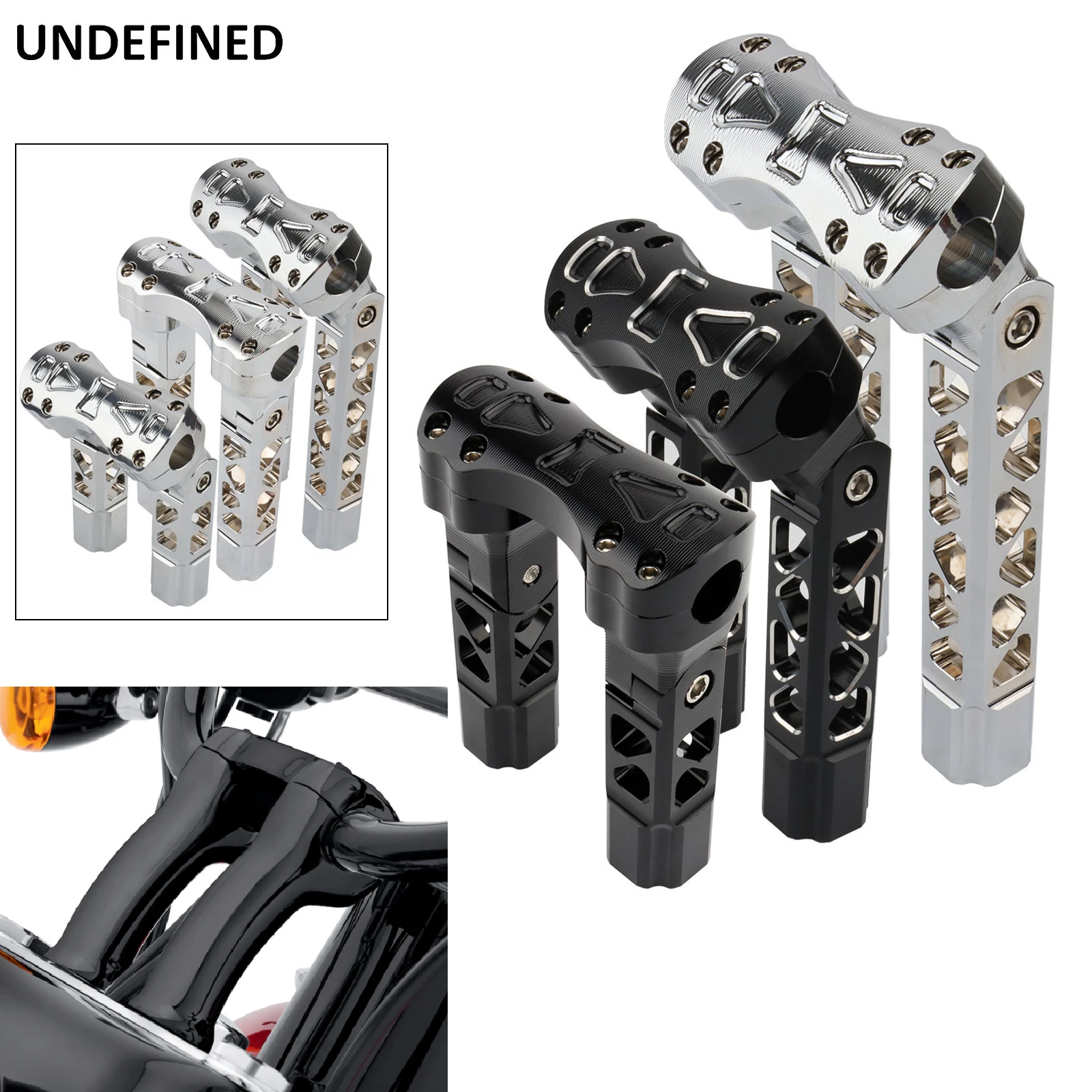 

1" 25mm Motorcycle Pullback Clamp Handlebar Risers Straight Adjusted for Harley Sportster 883 1200 Touring Dyna Softail Fatboy