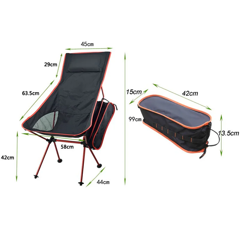 Portable Collapsible Chair Fishing Camping BBQ Stool Folding Extended Hiking Seat Garden Ultralight Outdoor Chair Foot Cover