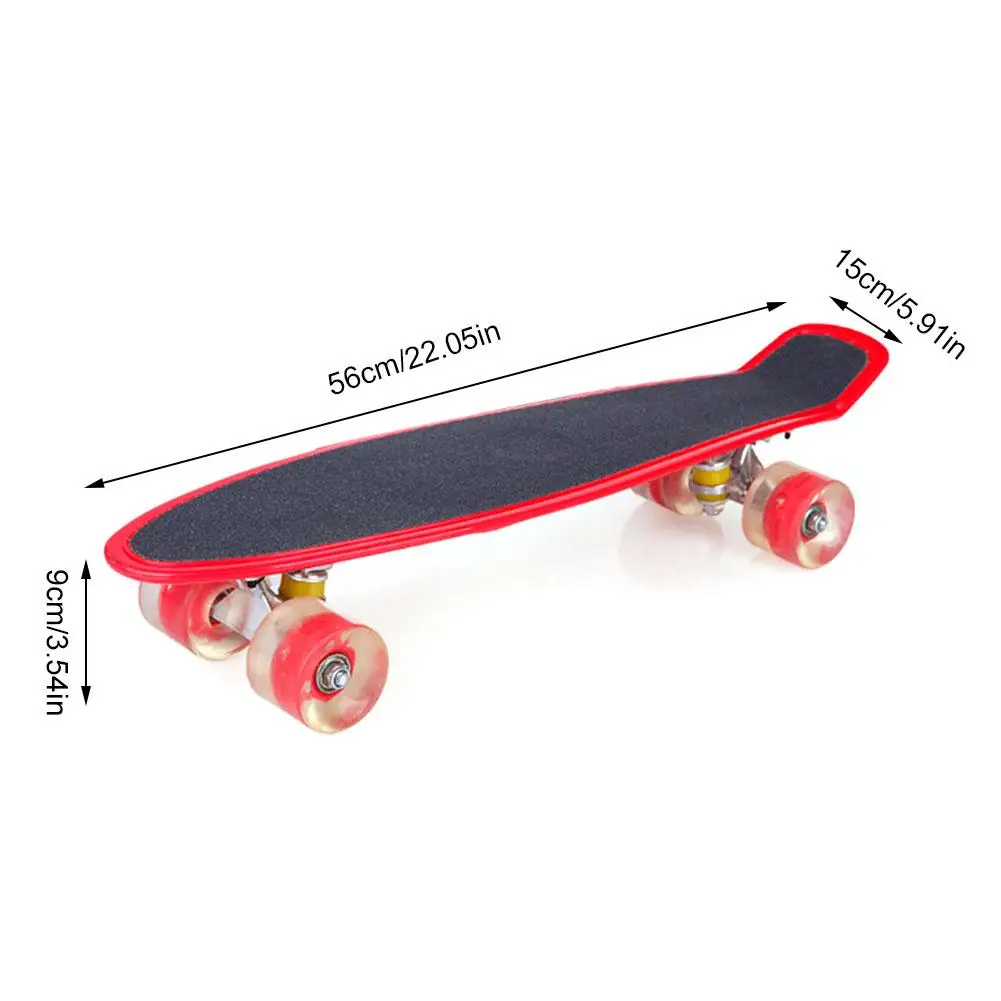 22 Inch Cruiser Board Kids Skateboard with LED Light up Wheels Perfect for Kids Teens Adults