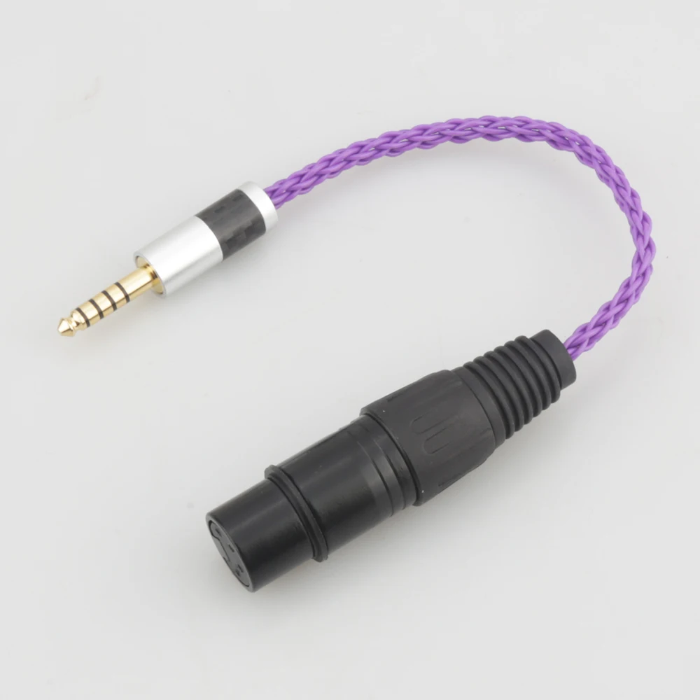 Audiocrast fibra de carbono hifi 4.4mm, adaptador balanceado macho para 4 pinos xlr, fios de adaptador de áudio fêmea 4.4mm para conector xlr