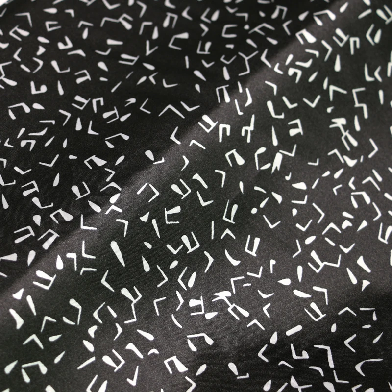 Meter glänzendes Futter, Pyjama, Robe, Hemd, Taschenmaterial, Musikdruck, Satin, Charmeuse-Stoff, Polyester, weich – Detail 33