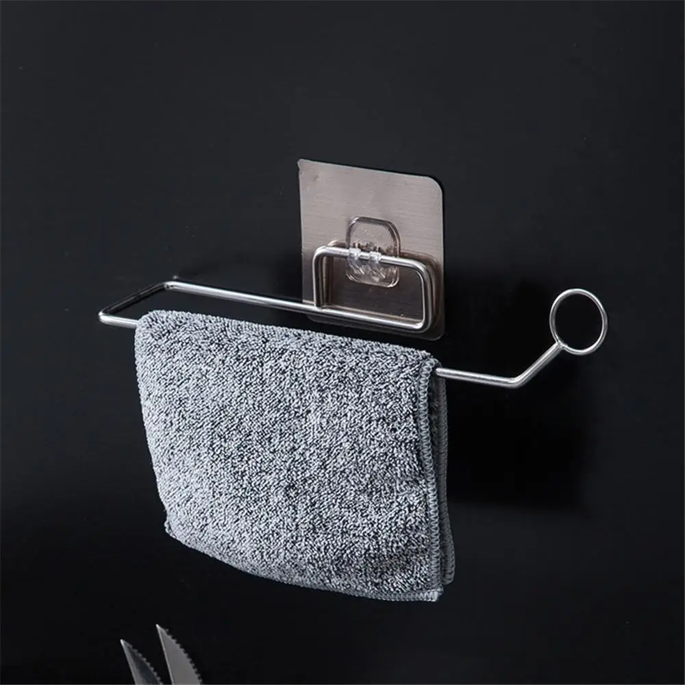 Wall Roll Paper Towel Holder for Kitchen Roll Paper Towel Holder Bathroom Self-adhesive No Drilling Roll Tissue Stand Rack