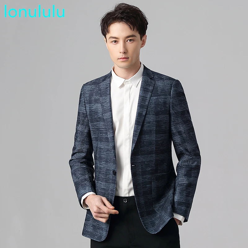 

Men's business leisure bright silk suit coat men's fashion spring and summer Korean version exquisite British suit trend