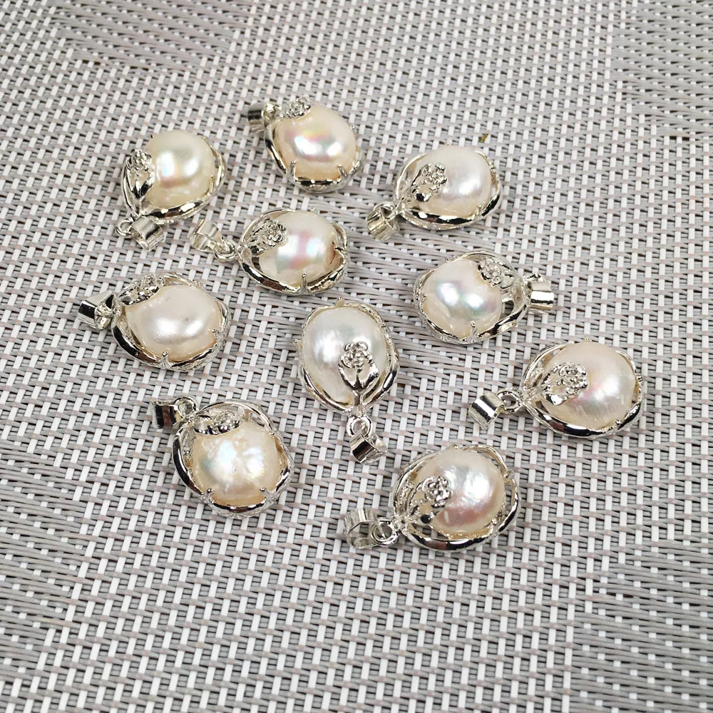 100% Natural Freshwater Pearl Pendants Women\'s Charms Pendants For Jewelry Making DIY Accessories Fit Necklaces Size 13x20mm