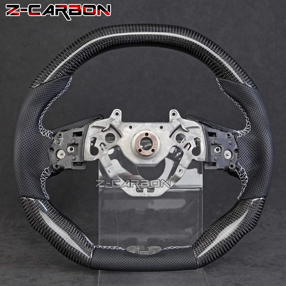 Carbon Fiber Steering Wheel Perforated Leather For Nissan GTR 2007-2016 Models Led Nine Lights Volante Deportivo