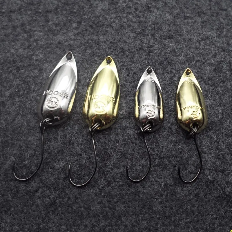 Fishing Micro Spoon Lure 2.2g 3.8g Polish Cicada Collarbone Shape Artificial Metal Lures Hard Bait Single Hook 2 Pieces/Lot Sale