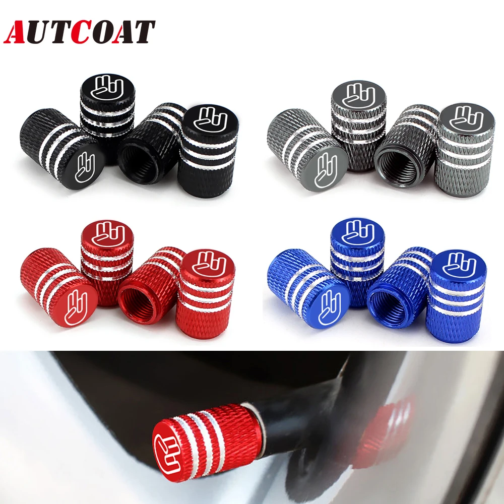 

AUTCOAT 4Pcs/Set Tire Valve Stem Caps Aluminum Alloy Tire Tyre Valve Stem Dust Cap Cover for Bike Bicycle Truck Motorcycle Car