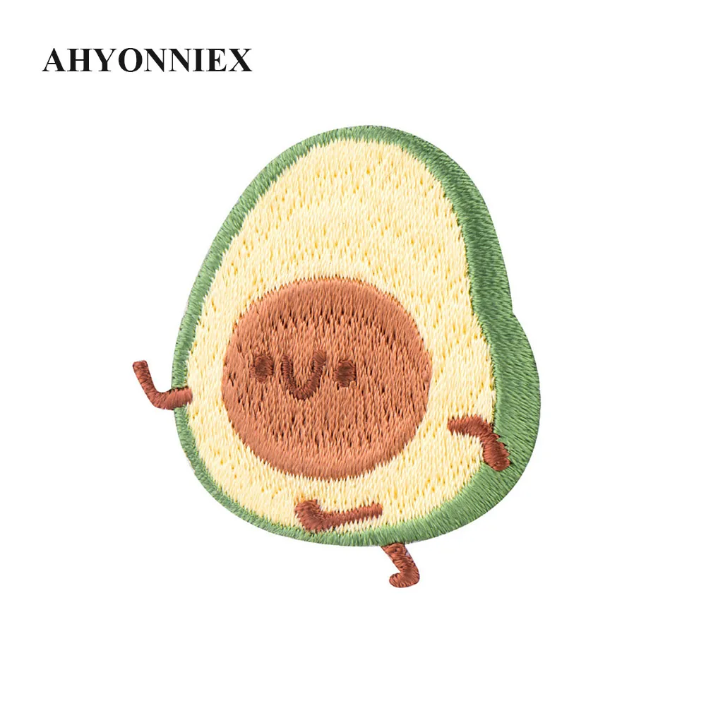 AHYONNIEX Happy Breakfast Embroidery Bread Egg Avocado Patches For DIY Clothing Iron on Patch with Hot Melt Glue on The Back