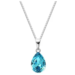 2021 Trendy New Pear Crystal Stone Pendants Necklace For Fashion Women Mother's Birthday Day Hiqh Quality Jewelry