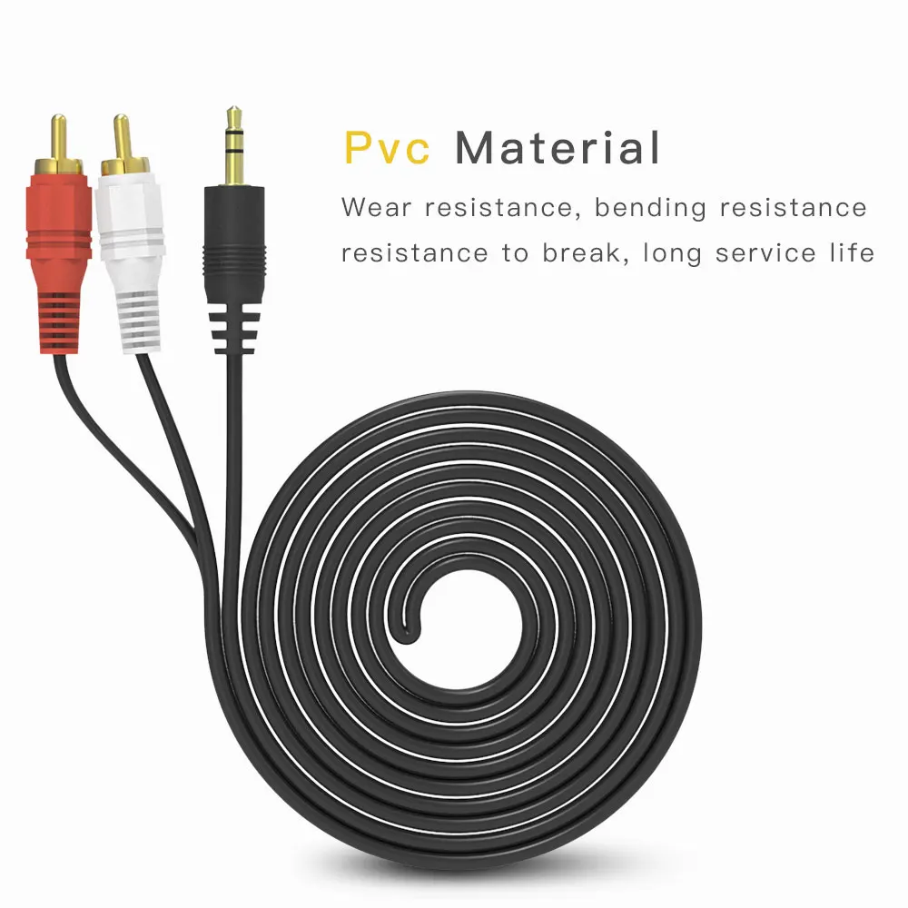 Đầu Cắm 3.5Mm Mạ Vàng Jack 2RCA Nam Stereo Cáp Chia Âm Thanh Cho Điện Thoại Di Động Máy Tính Bảng Âm Thanh loa Tivi Âm Thanh AUX Dòng
