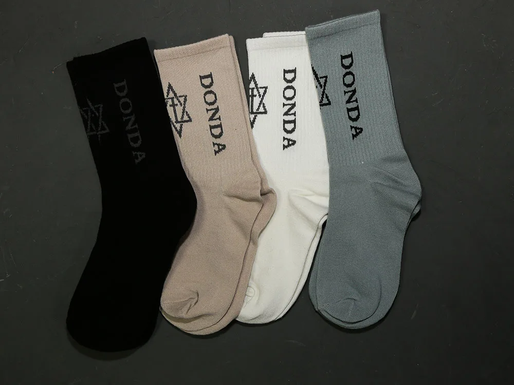 2022 Spoof kanye new album DONDA six-pointed star cross cotton sports tube socks men and women trendy socks