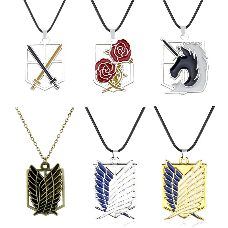 Anime Shingeki No Kyojin Necklace Attack -Titan Necklace Wings of Liberty Pendants Necklaces Cosplay Jewelry Collares