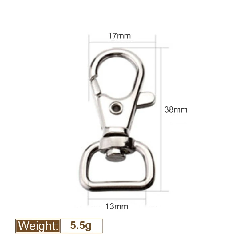 10 Pcs/pack Metal Carabiner Clip Swivel Trigger Dog Buckle KeyRing KeyHooks retaining ring DIY Craft Lobster Clasp 6 Sizes