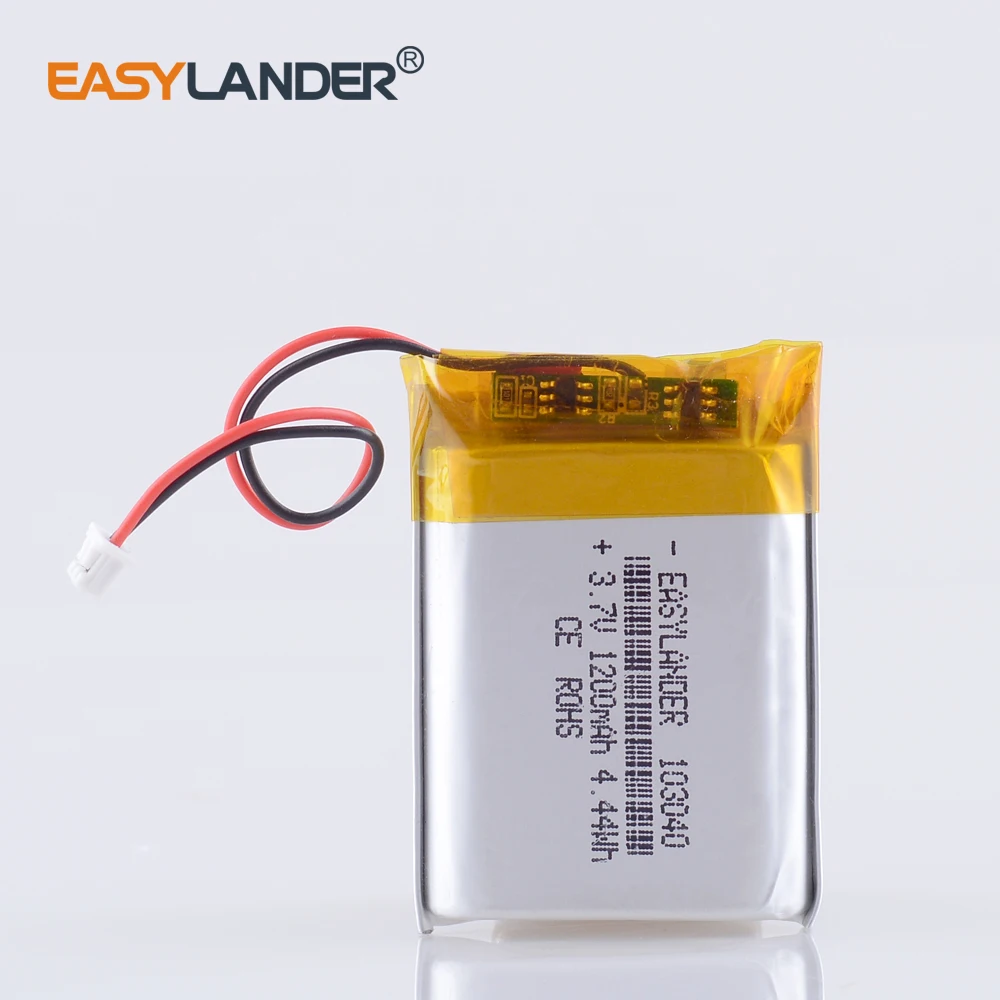 JST PH 1.25mm 2pin 103040 1200mAh Lithium Polymer LiPo replace batteries for walkie-talkie vector  lamp psp-3008