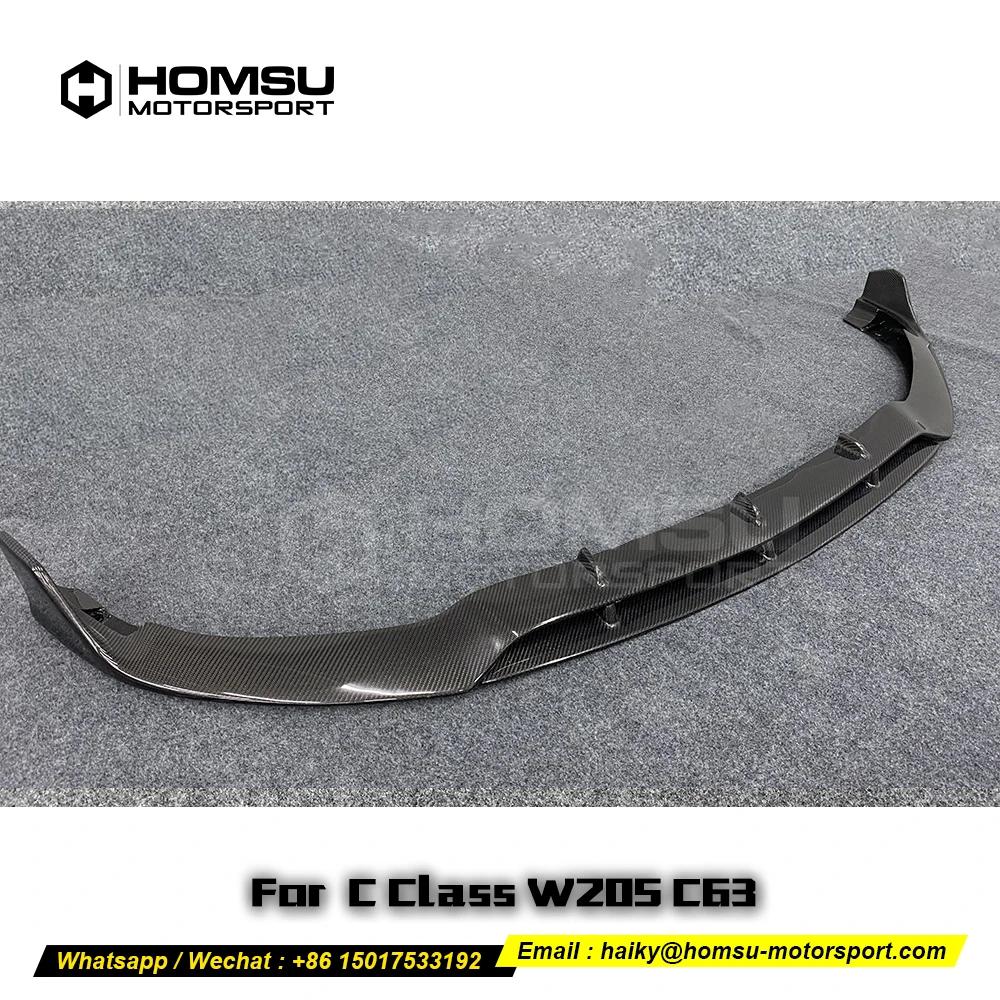 bb-s Style  Carbon Fiber Front Bumper Lip For mercedez bens C Class W205 C63 Front bumper Carbon Fiber Lip For C Class W205