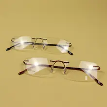 Titanium Rimless Square Glasses Frame Men #6