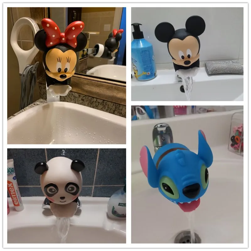 Mickey Figura Water Tap Faucet Extender, Water Saving Silicone Faucet Extension Tool, Ajudar as crianças a lavar a mão