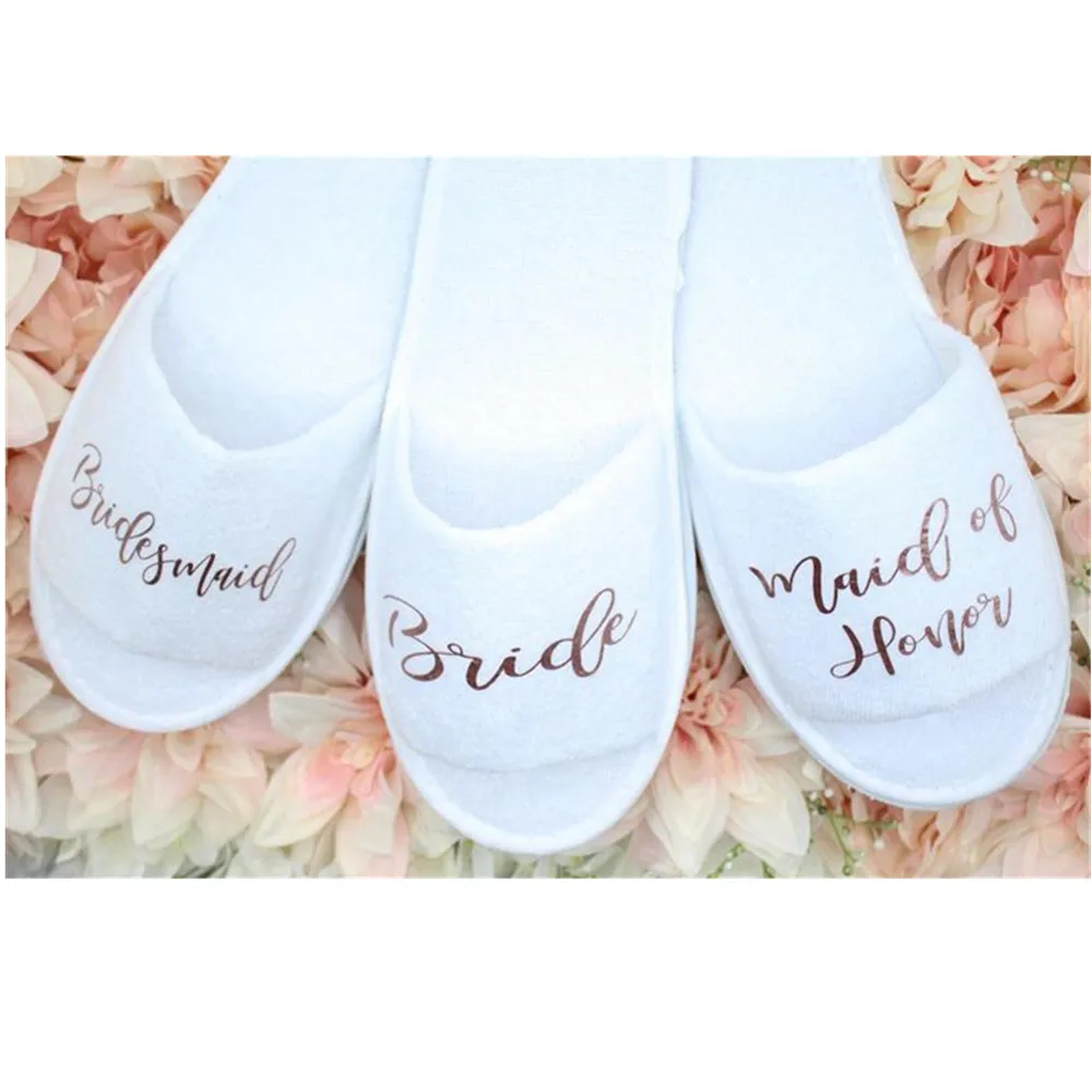 silver bachelorette party Slippers customized name diamond wedding Slippers bridesmaid proposal Gift hen party open toe slippers