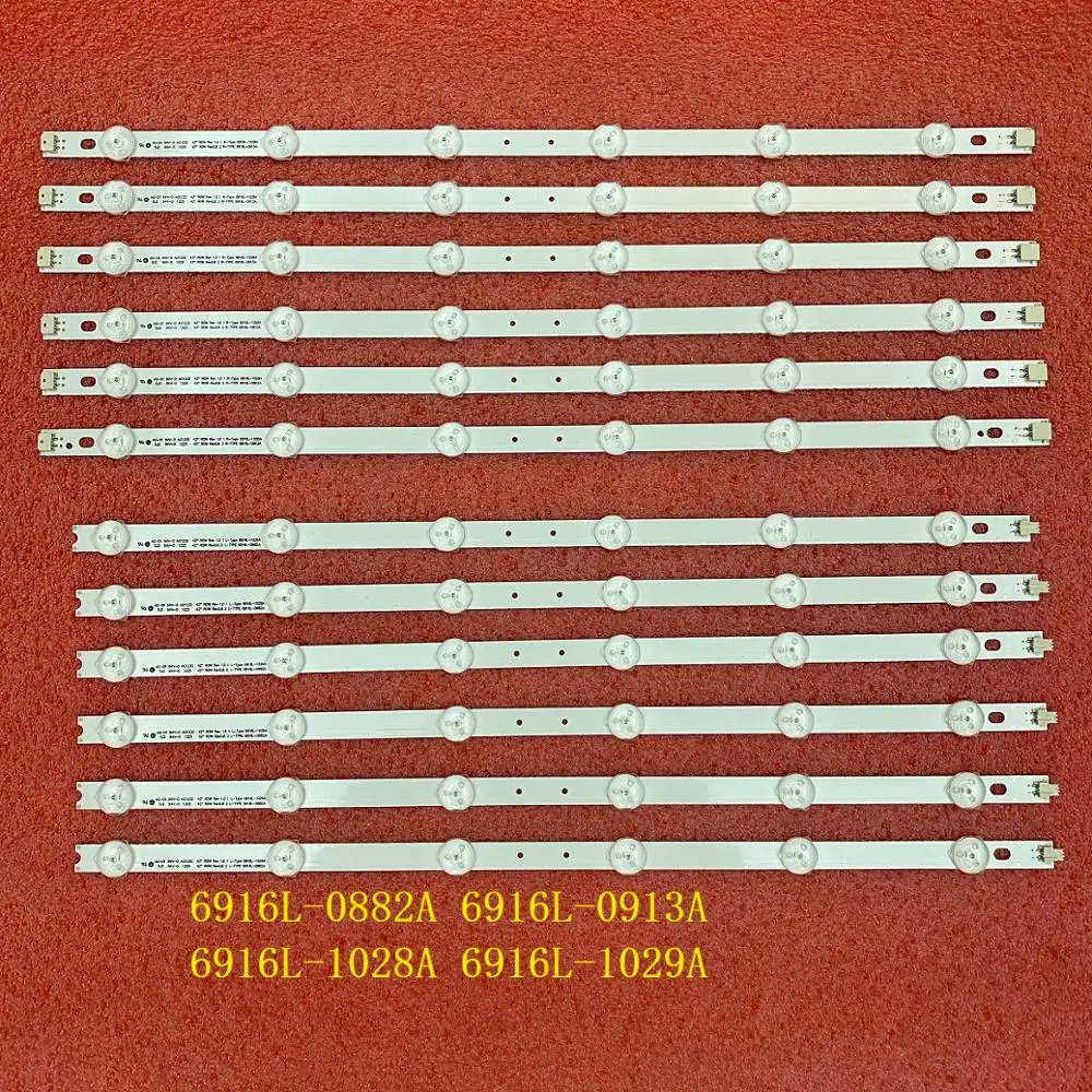 12pcs LED strip for TV 42LM340T 42LM3700 42LS3400 42LM3400 6916L-0913A 0882A 6916L-1028A 1029A TV 42FLHK905D 1049A 1050A