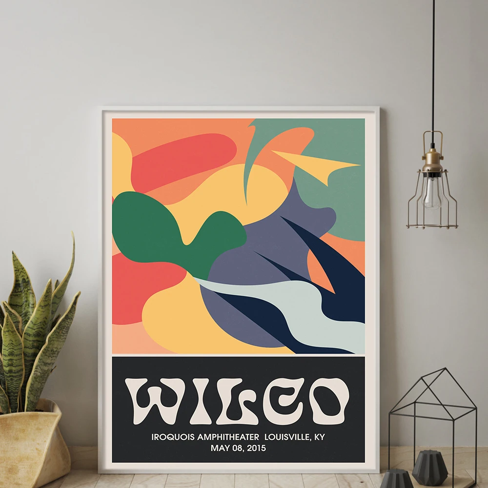 Wilco gig poster Classic Wall Art Vintage Colorful Canvas Painting Retro Wall Pictures for Living Room Home Decor No Frame